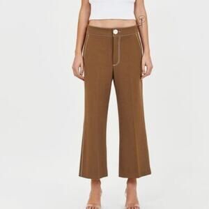 Zara Woman- Brown Wide Leg Ankle Pants Size XS